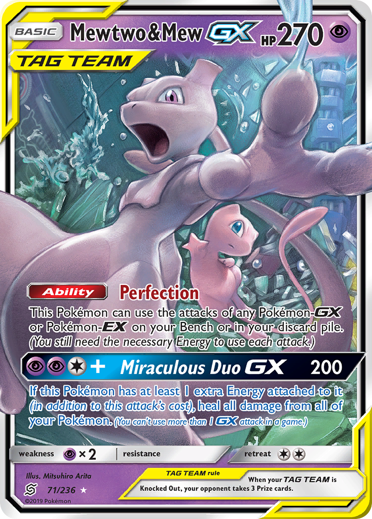 Unified Minds Mewtwo & Mew GX #71/236